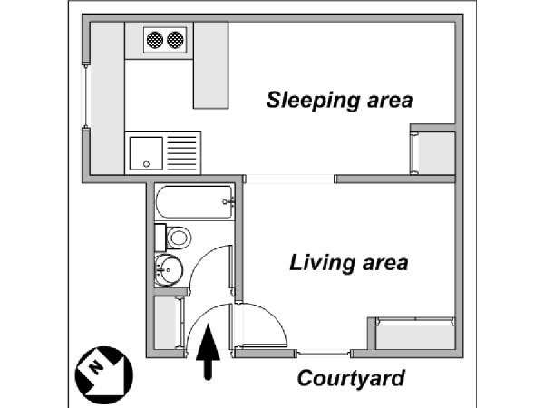 Paris Apartment: Alcove Studio Apartment Rental in Saint Michel, Latin ...