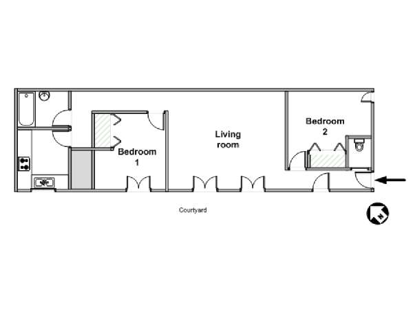 París 2 Dormitorios apartamento - esquema  (PA-4075)