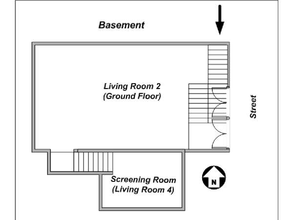 Parigi 3 Camere da letto - Triplex appartamento - piantina approssimativa dell' appartamento 1 (PA-4175)