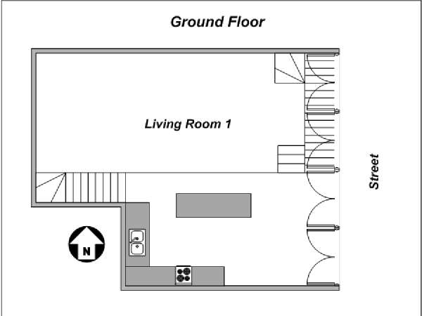 Paris 4 Zimmer - Triplex wohnungsvermietung - layout 2 (PA-4175)