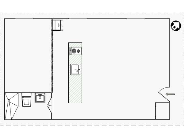 Paris Alcove Studio accommodation - apartment layout  (PA-4180)