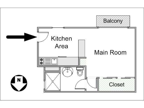 Paris Studio apartment - apartment layout  (PA-4201)