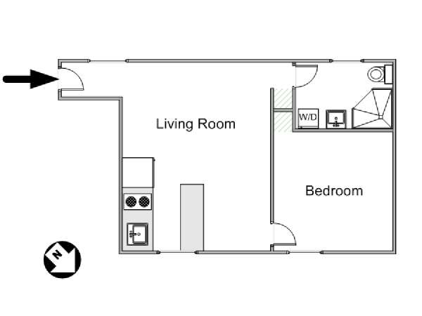 Paris T2 logement location appartement - plan schématique  (PA-4234)