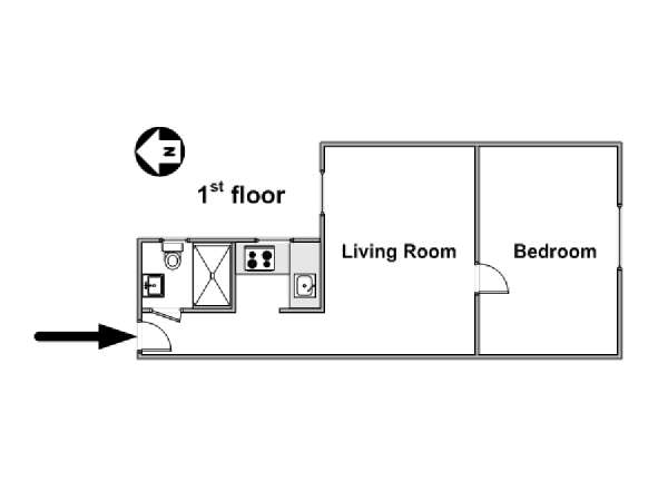 Paris 1 Bedroom apartment - apartment layout  (PA-4261)