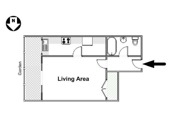 Parigi Monolocale appartamento - piantina approssimativa dell' appartamento  (PA-4344)