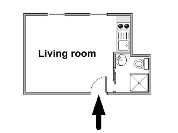 Paris Studio accommodation - apartment layout  (PA-4464)