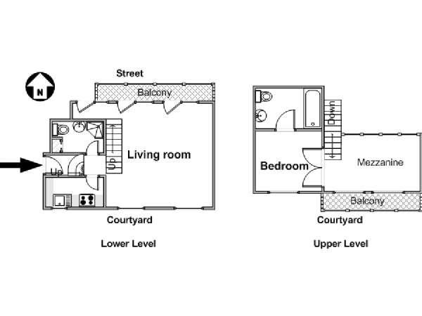 París 1 Dormitorio - Dúplex apartamento - esquema  (PA-4467)