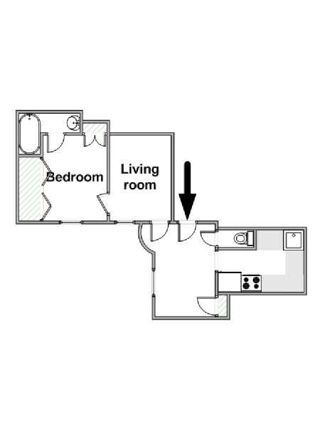 Paris 1 Bedroom apartment - apartment layout  (PA-4477)