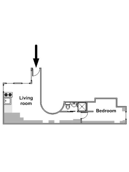 Paris 1 Bedroom apartment - apartment layout  (PA-4494)