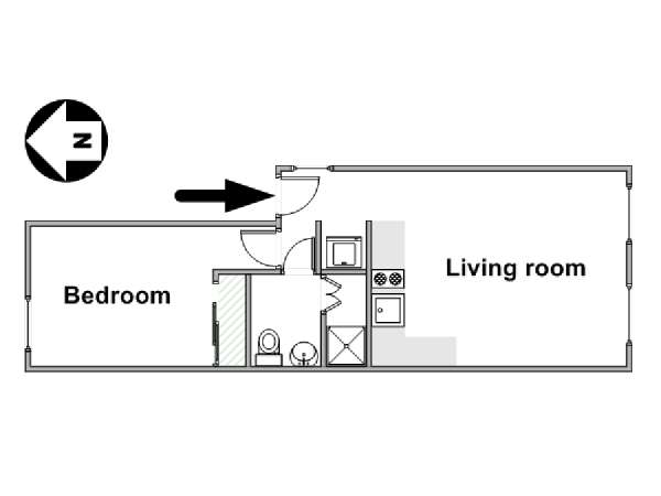 Parigi 1 Camera da letto appartamento - piantina approssimativa dell' appartamento  (PA-4505)