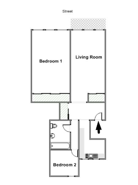 Paris 2 Bedroom apartment - apartment layout  (PA-4575)