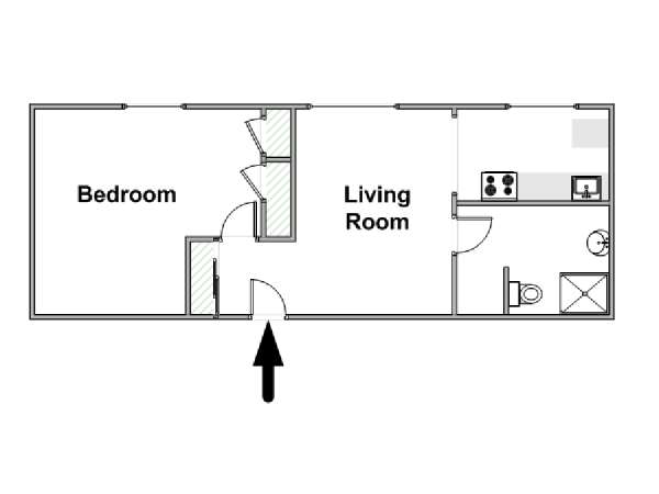 Paris 1 Bedroom apartment - apartment layout  (PA-4596)