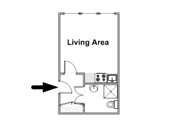 Paris Studio apartment - apartment layout  (PA-4597)