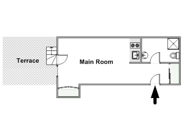 Paris Studio apartment - apartment layout  (PA-4602)