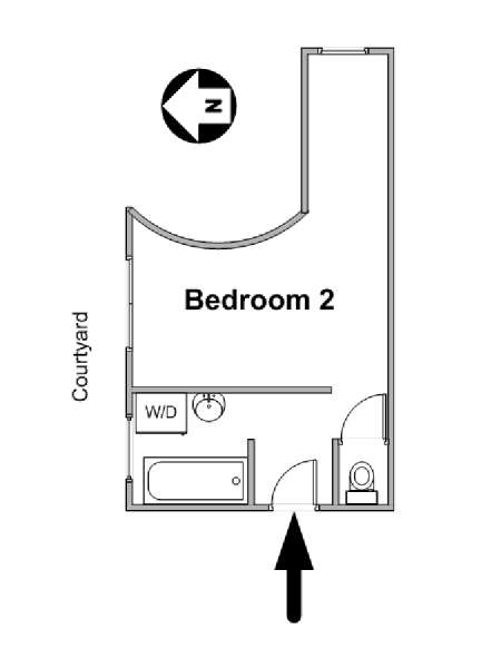 Parigi Monolocale appartamento casa vacanze - piantina approssimativa dell' appartamento  (PA-4637)