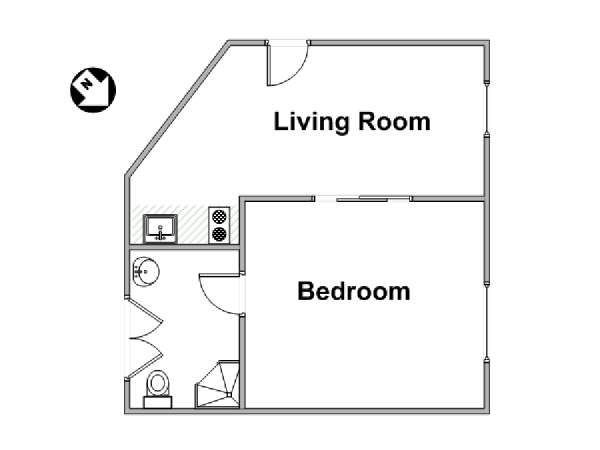 Paris 1 Bedroom apartment - apartment layout  (PA-4656)