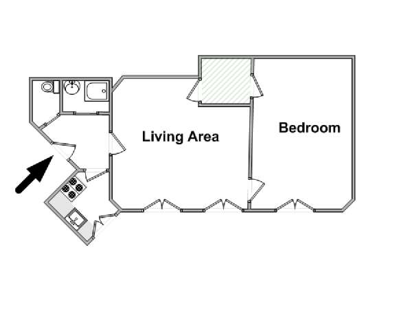 Paris 1 Bedroom apartment - apartment layout  (PA-4667)
