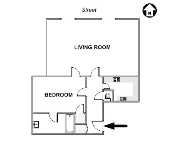 Paris 1 Bedroom apartment - apartment layout  (PA-4702)
