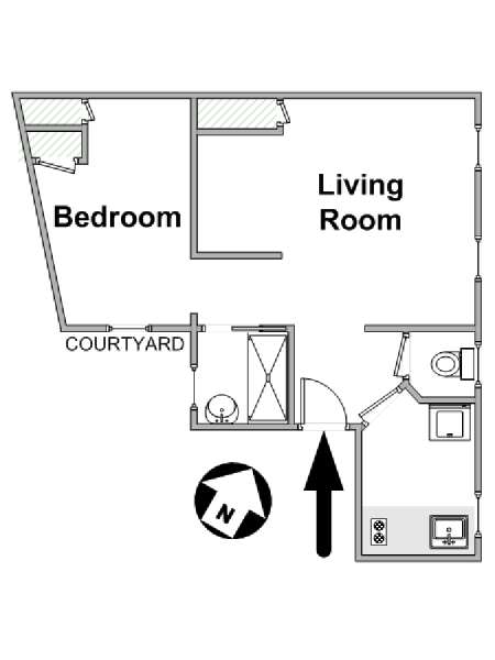 Paris 2 Zimmer wohnungsvermietung - layout  (PA-4712)