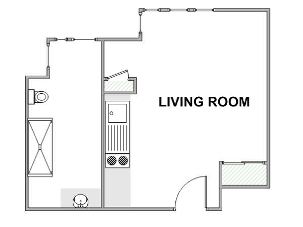 Paris Studio apartment - apartment layout  (PA-4757)