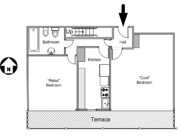 Paris 2 Bedroom apartment - apartment layout  (PA-4770)