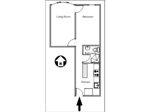 Parigi 1 Camera da letto appartamento - piantina approssimativa dell' appartamento  (PA-4771)