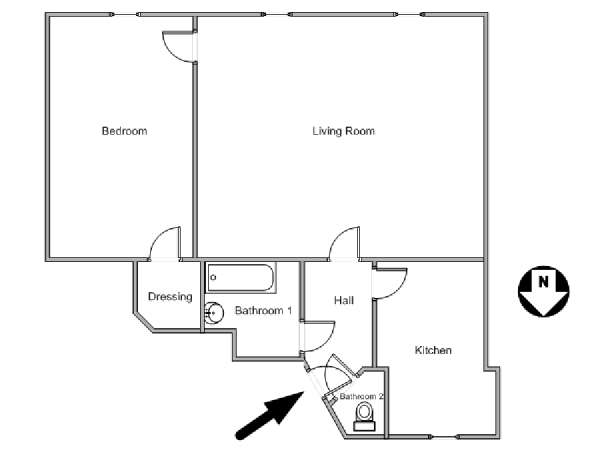 Paris 1 Bedroom apartment - apartment layout  (PA-4773)