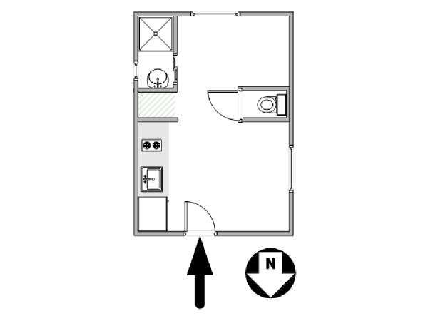 Paris Studio T1 logement location appartement - plan schématique  (PA-4774)