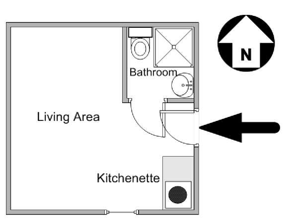 Paris Studio apartment - apartment layout  (PA-4780)