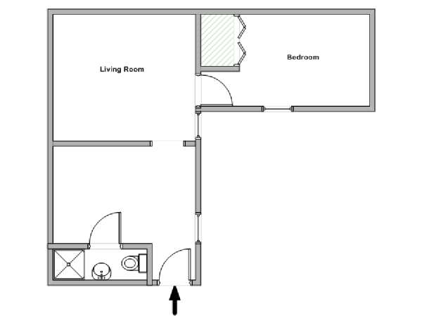 Paris 1 Bedroom apartment - apartment layout  (PA-4792)
