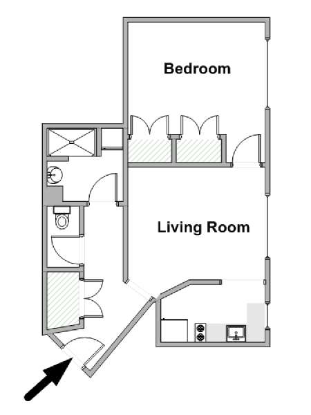 Paris 2 Zimmer wohnungsvermietung - layout  (PA-4795)