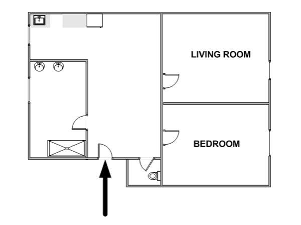 Paris 1 Bedroom apartment - apartment layout  (PA-4826)