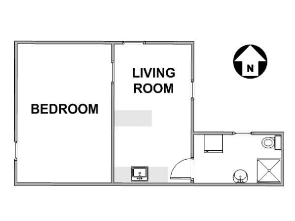 Parigi 1 Camera da letto appartamento - piantina approssimativa dell' appartamento  (PA-4835)
