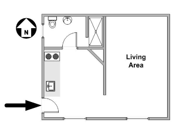 Paris Studio apartment - apartment layout  (PA-4864)