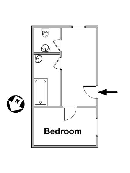 Paris 1 Bedroom accommodation - apartment layout  (PA-4867)