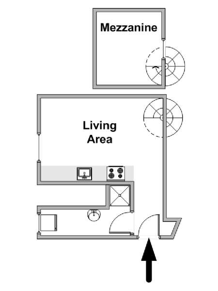 Paris Studio apartment - apartment layout  (PA-4875)