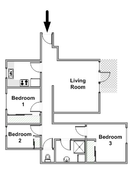 Paris T4 appartement location vacances - plan schématique  (PA-4883)