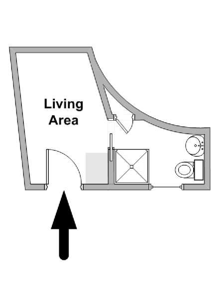 Paris Studio T1 appartement location vacances - plan schématique  (PA-4897)