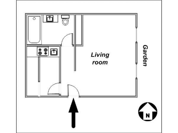 Sud della Francia - Provenza - Monolocale appartamento casa vacanze - piantina approssimativa dell' appartamento  (PR-986)