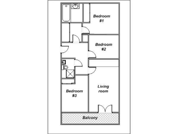 South of France - French Riviera - 3 Bedroom accommodation - apartment layout  (PR-987)
