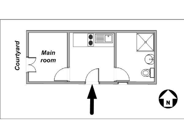 South of France - Provence - Studio apartment - apartment layout  (PR-991)