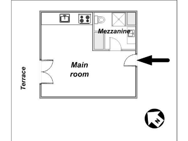 South of France - Provence - Studio apartment - apartment layout  (PR-998)