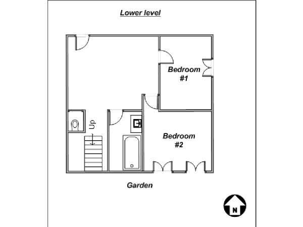 Sud della Francia - Costa Azzurra - 2 Camere da letto - Duplex appartamento casa vacanze - piantina approssimativa dell' appartamento 1 (PR-1009)
