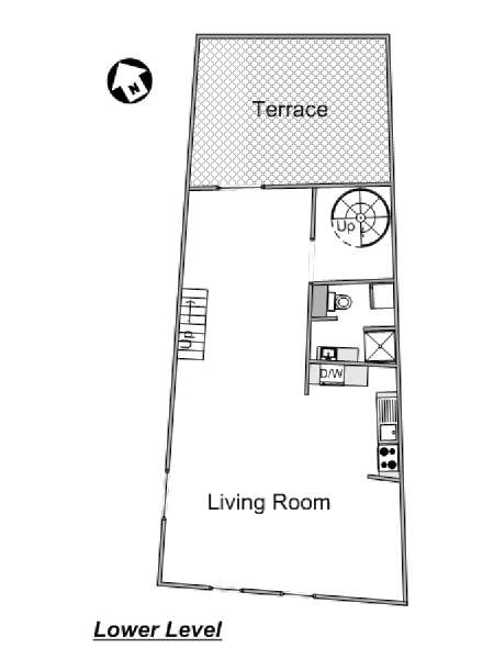 Sud della Francia - Provenza - 1 Camera da letto - Loft - Duplex appartamento - piantina approssimativa dell' appartamento 1 (PR-1030)