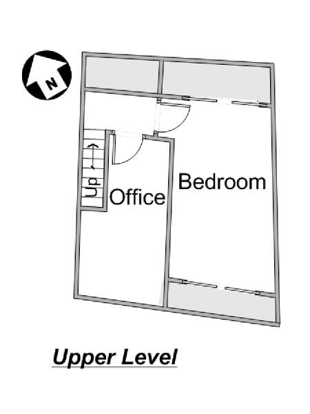 Sud de la France - Provence - T2 - Loft - Duplex logement location appartement - plan schématique 2 (PR-1030)
