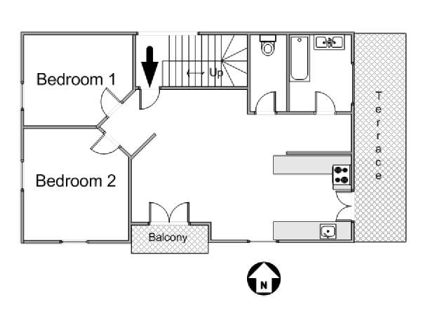 South of France - French Riviera - 2 Bedroom - Townhouse apartment - apartment layout  (PR-1069)