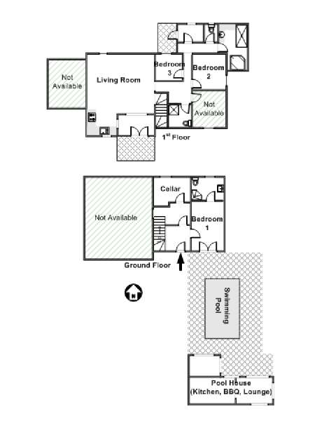 Sur de Francia - Provenza - 3 Dormitorios - D&uacute;plex - Villa apartamento - esquema  (PR-1132)