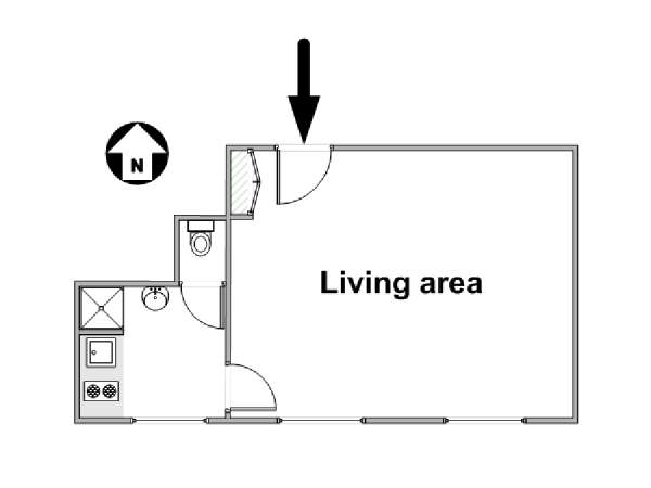 South of France - Provence - Studio accommodation - apartment layout  (PR-1156)