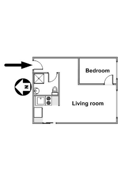 Sud della Francia - Provenza - 1 Camera da letto appartamento - piantina approssimativa dell' appartamento  (PR-1180)