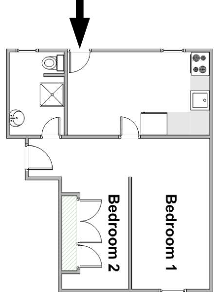 Sur de Francia - Costa Azul - 2 Dormitorios alojamiento - esquema  (PR-1188)